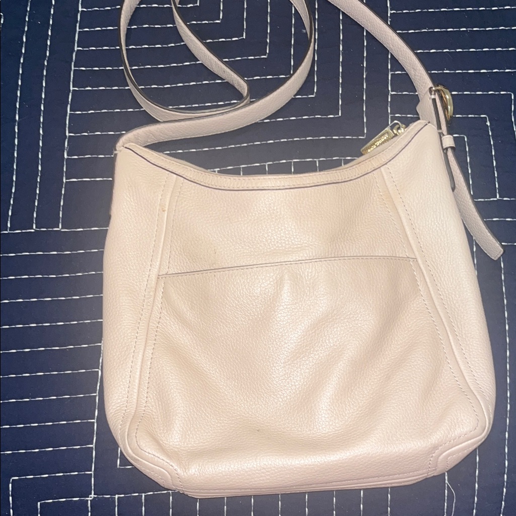 Chic Cream Leather Crossbody Bag